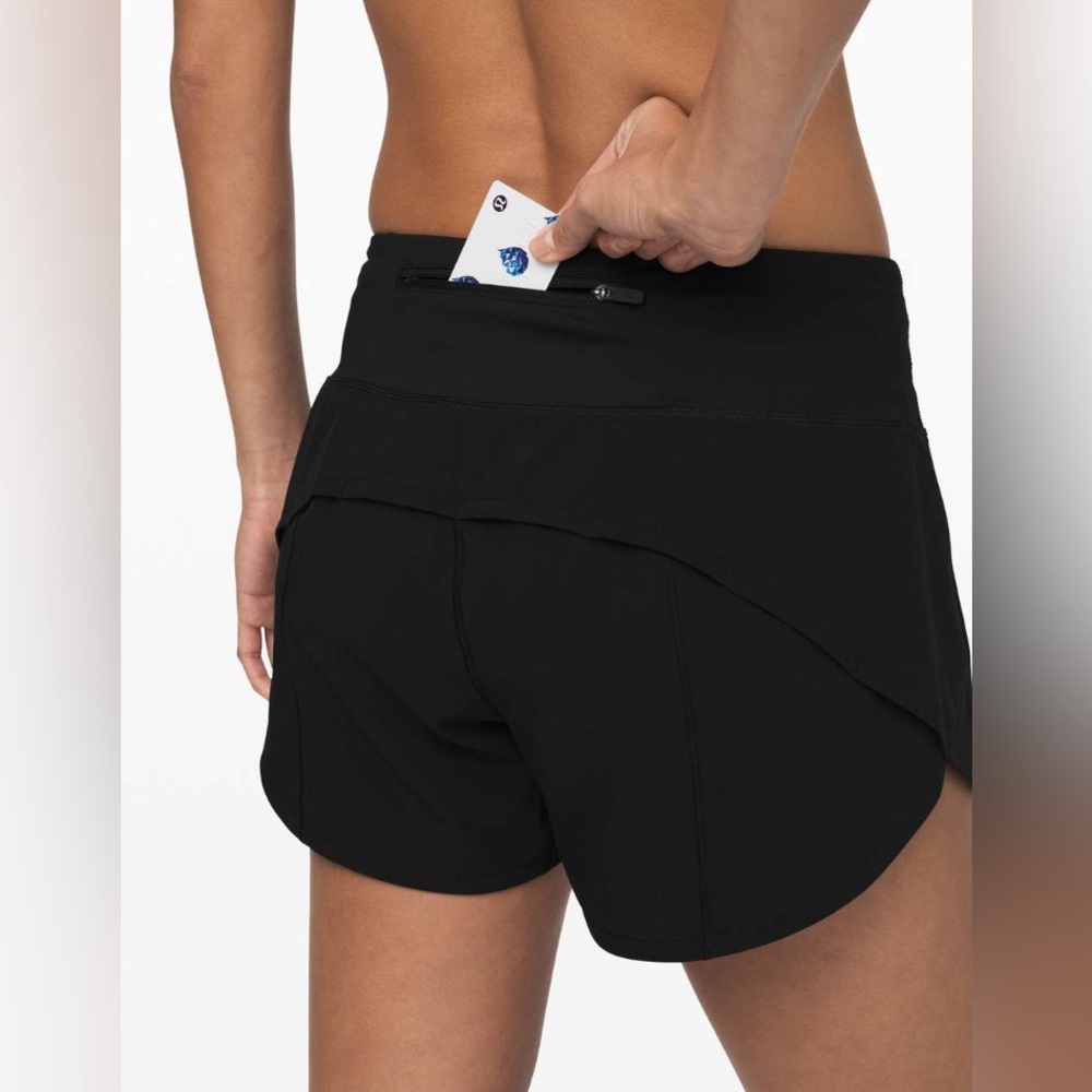 Lululemon Speed Up Mid-Rise Short 4" Black Size 4